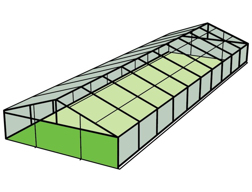 Black Frame / Clear Roof - 10m x 30m