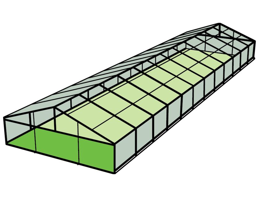 Black Frame / Clear Roof - 10m x 36m