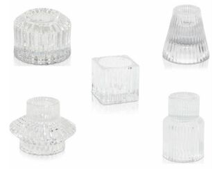 Vintage Candle Holders - Clear - Pack of 12