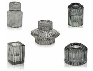 Vintage Candle Holders - Smoke - Pack of 12