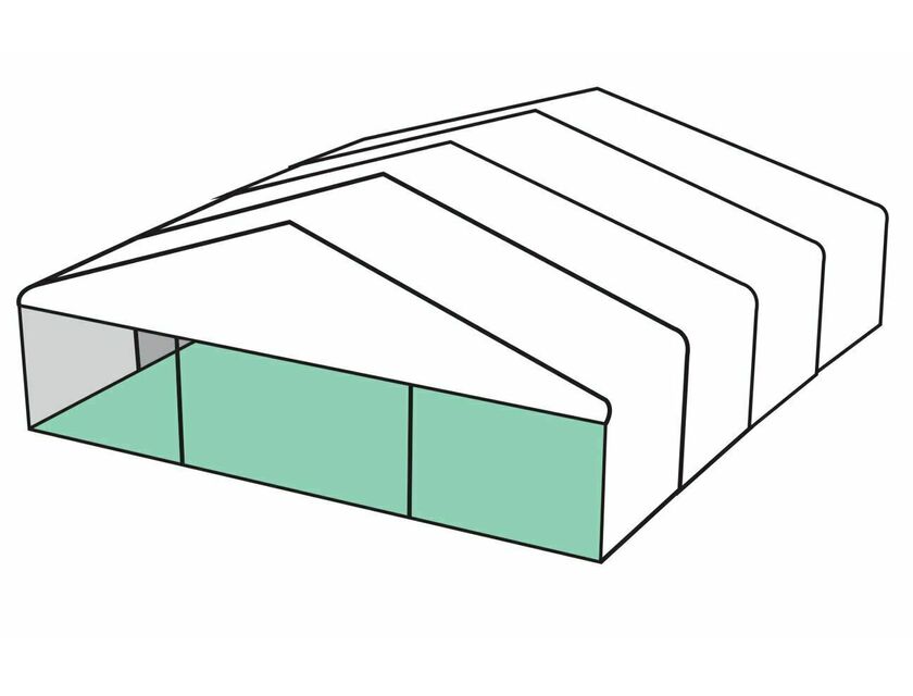 10m White Roof Pavilion - 10m x 3m