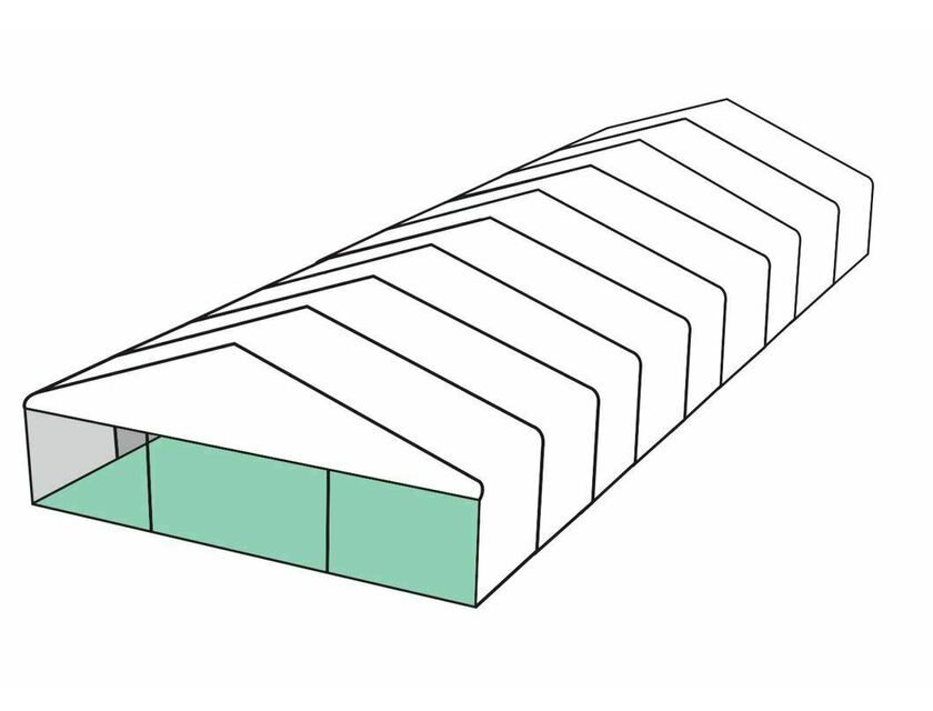 10m White Roof Pavilion - 10m x 3m