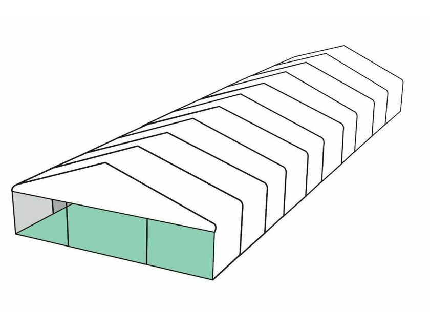 10m White Roof Pavilion - 10m x 3m