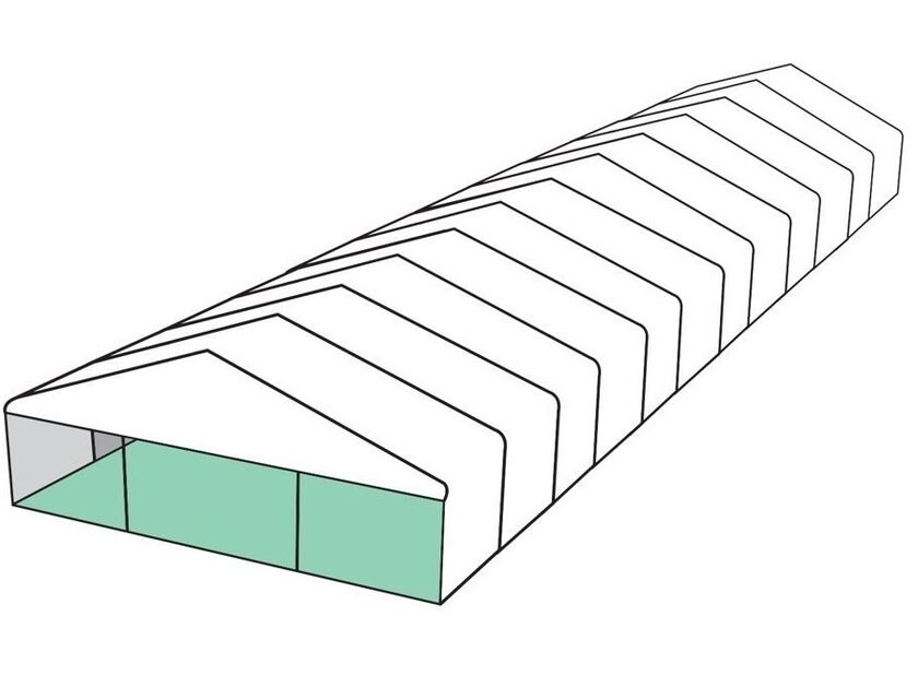10m White Roof Pavilion - 10m x 3m