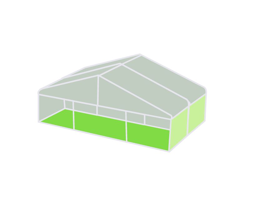 10m Clear Roof Pavilion - 10m x 3m