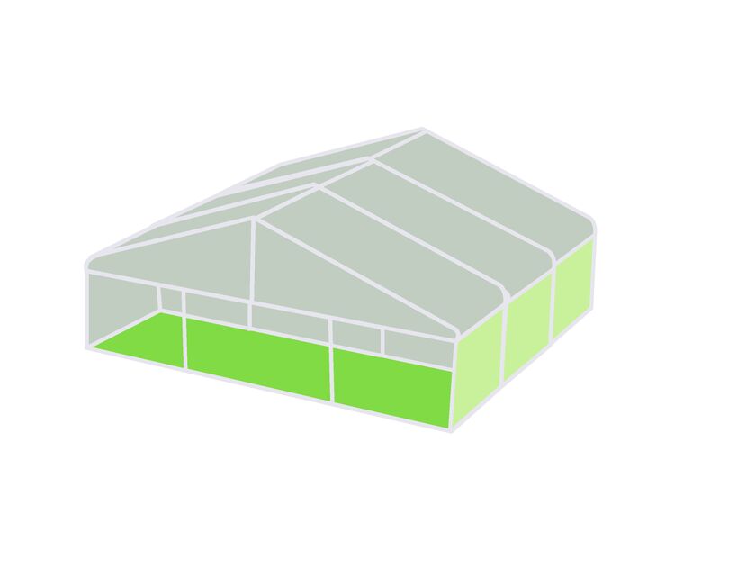 10m Clear Roof Pavilion - 10m x 3m