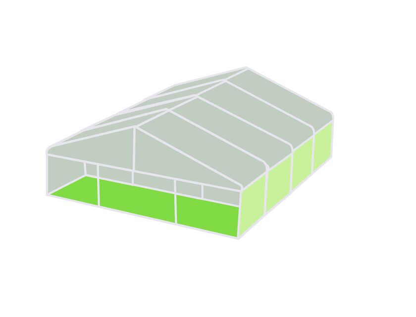 10m Clear Roof Pavilion - 10m x 3m
