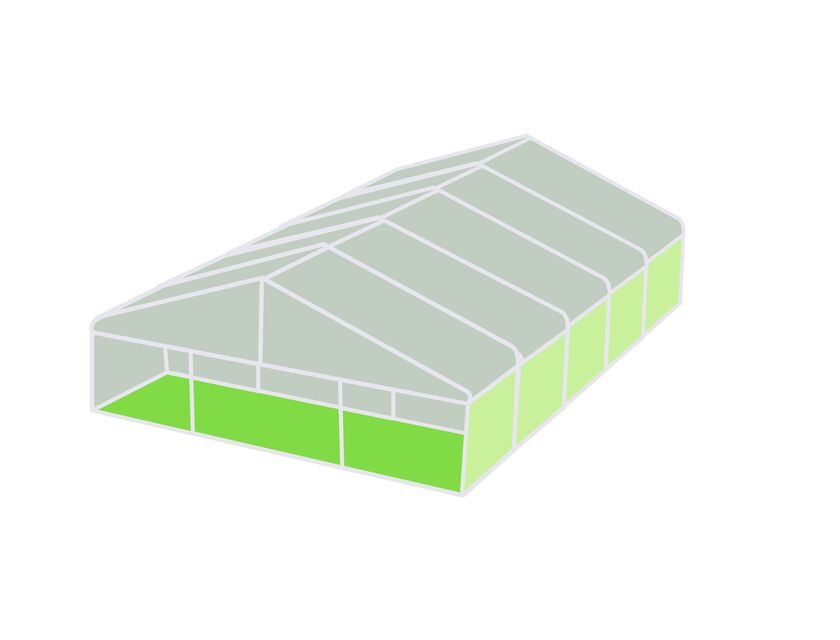 10m Clear Roof Pavilion - 10m x 3m