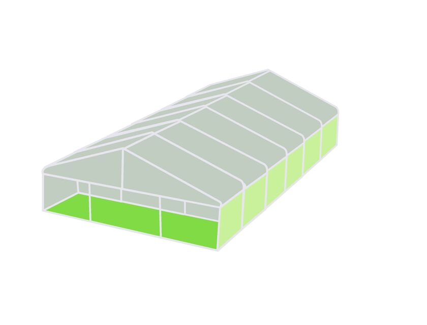 10m Clear Roof Pavilion - 10m x 3m