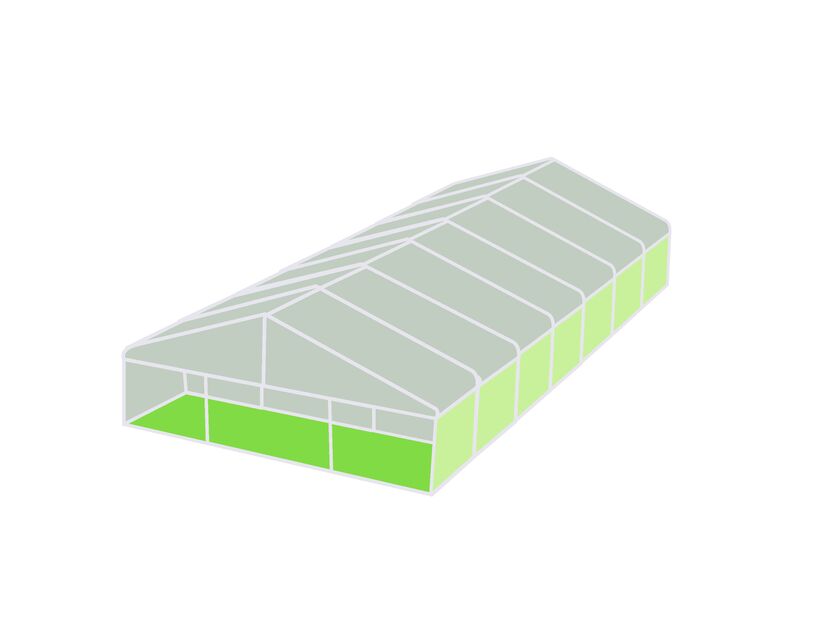 10m Clear Roof Pavilion - 10m x 3m