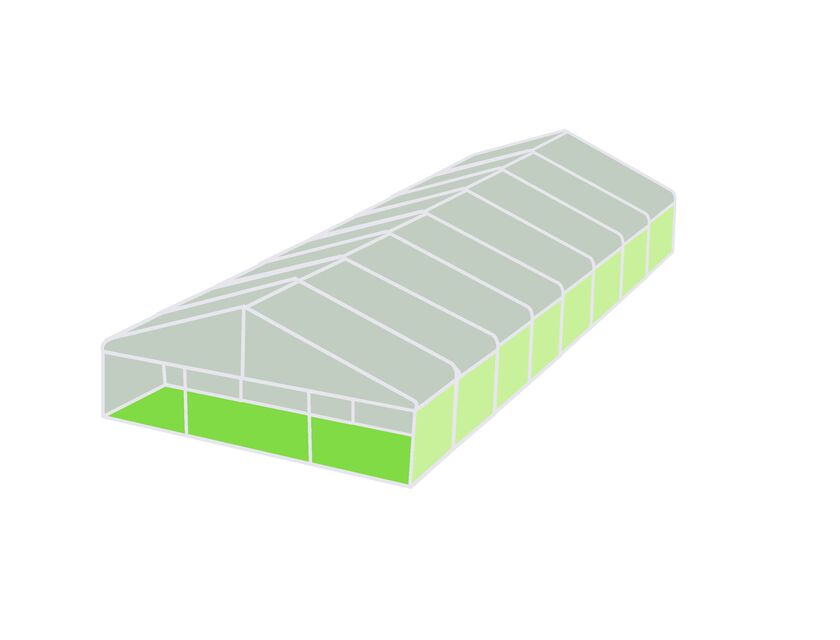 10m Clear Roof Pavilion - 10m x 3m