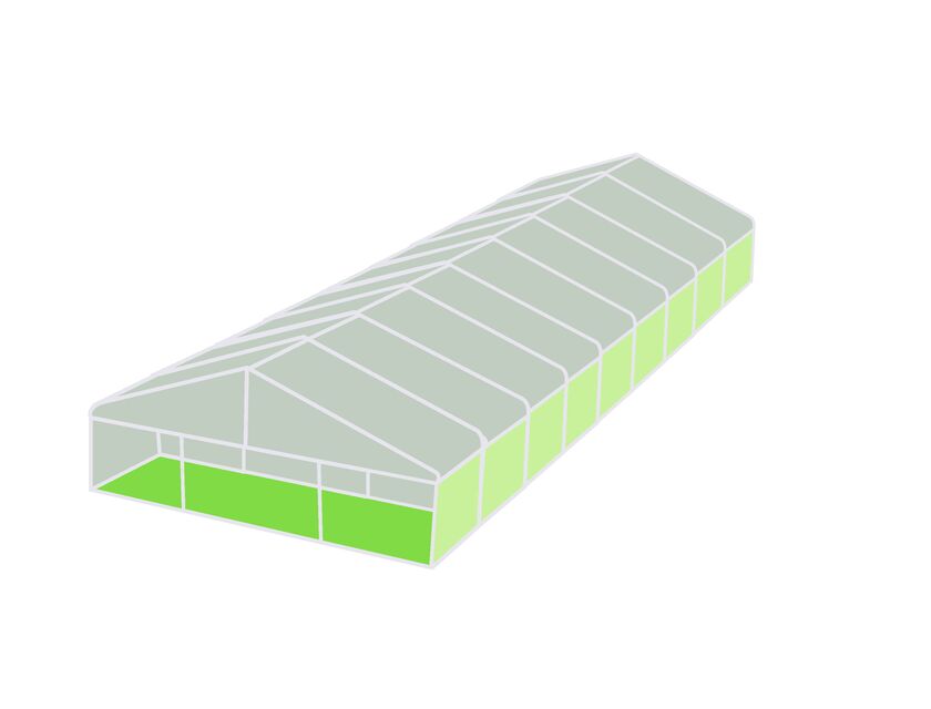 10m Clear Roof Pavilion - 10m x 3m