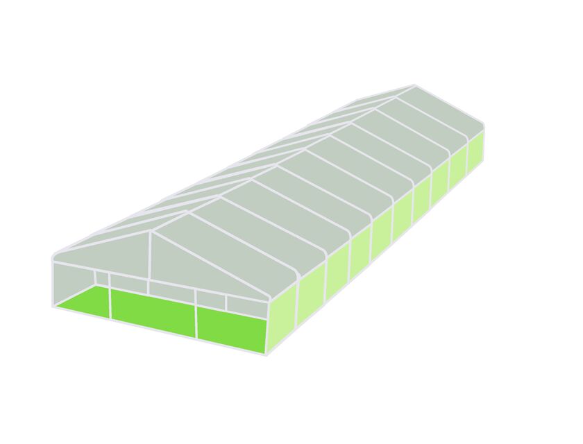 10m Clear Roof Pavilion - 10m x 3m
