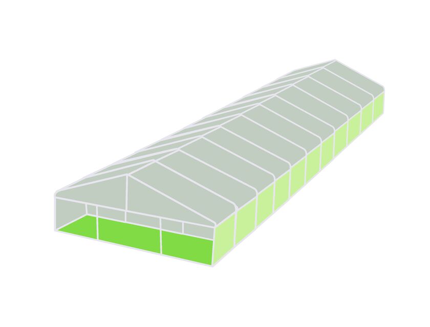 10m Clear Roof Pavilion - 10m x 3m