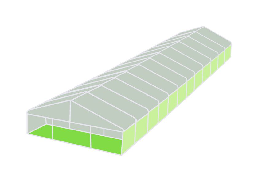 10m Clear Roof Pavilion - 10m x 3m