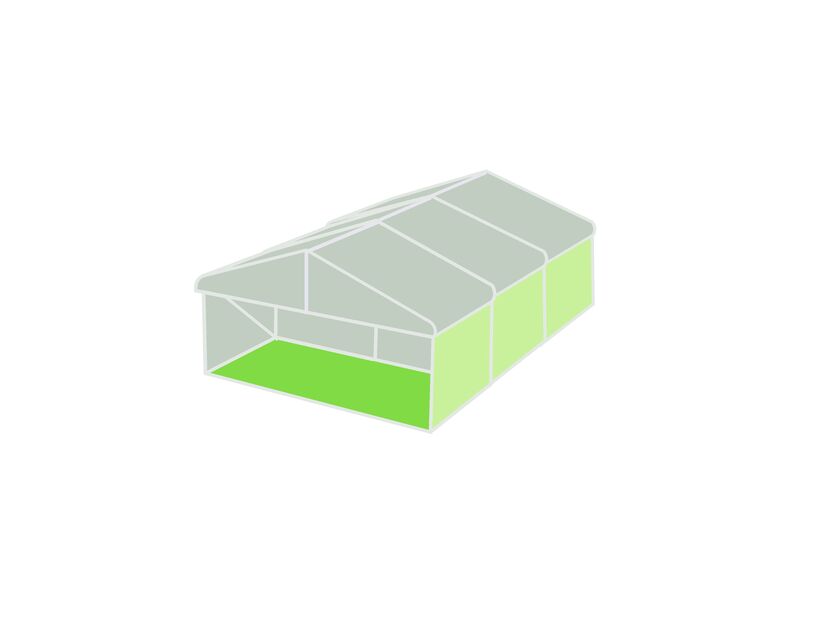 6m Clear Roof Pavilion - 6m x 3m
