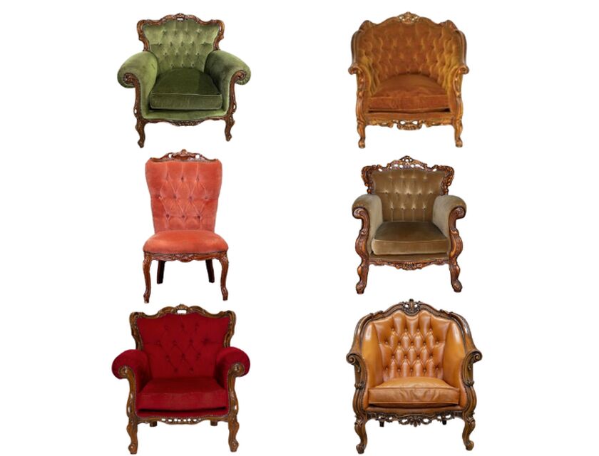 Vintage Arm Chairs - Colonial Red