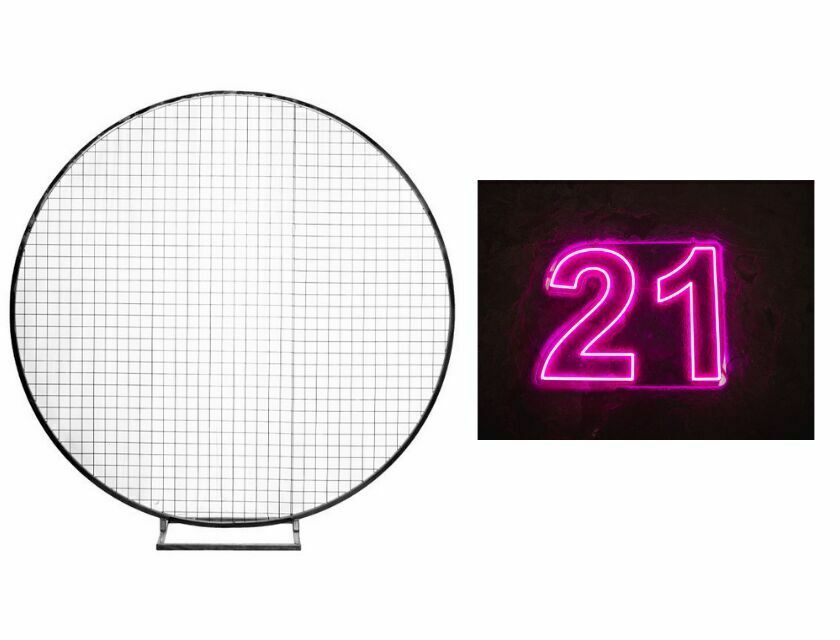 Mesh Wall + Neon Sign Package