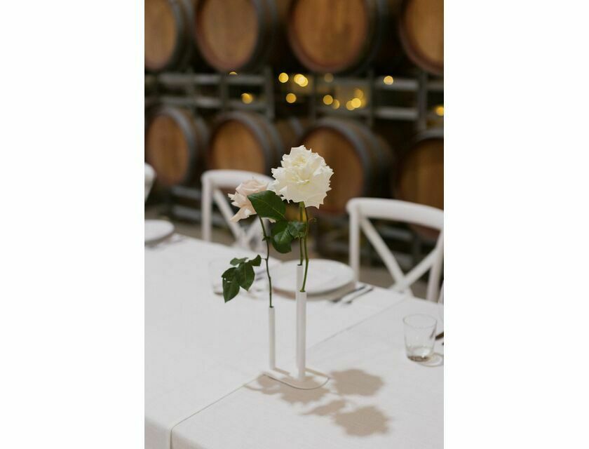 Three Stem Bud Vase - White