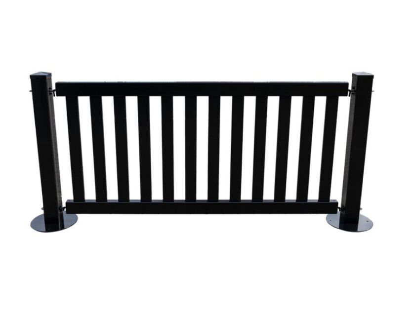 Black Slat Fence - 2m