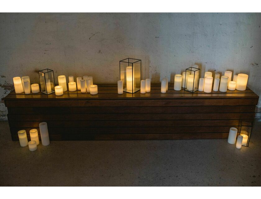 Black Framed Glass Candle Box Tall - Large (22cm)