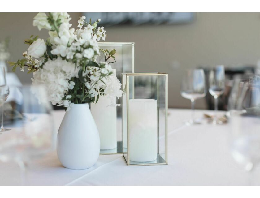 Gold Framed Glass Candle Box Tall - Large (22cm)