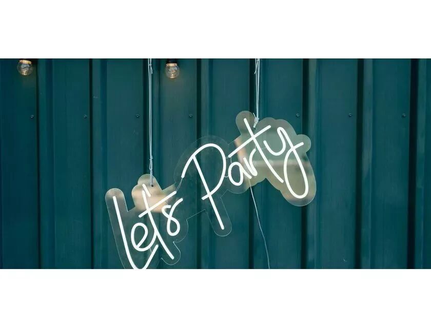 Let's Party - Neon Sign - White