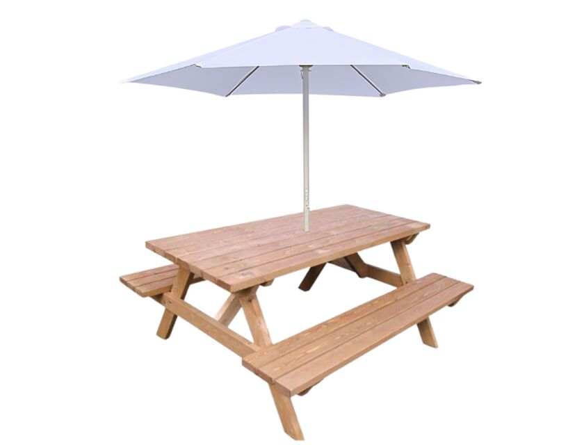 Picnic Pallet Table with Umbrella