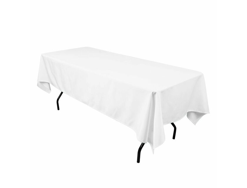 White Rectangle Linen - 137cm x 305cm (8ft Trestle Table)