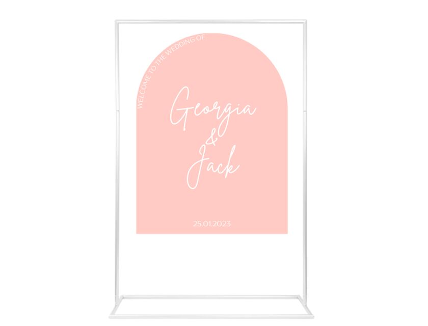Personalised Watermelon Arched Acrylic Sign Package - Black Signage Frame