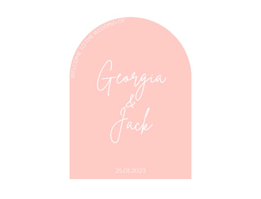 Personalised Watermelon Arched Acrylic Sign Package - Black Signage Frame