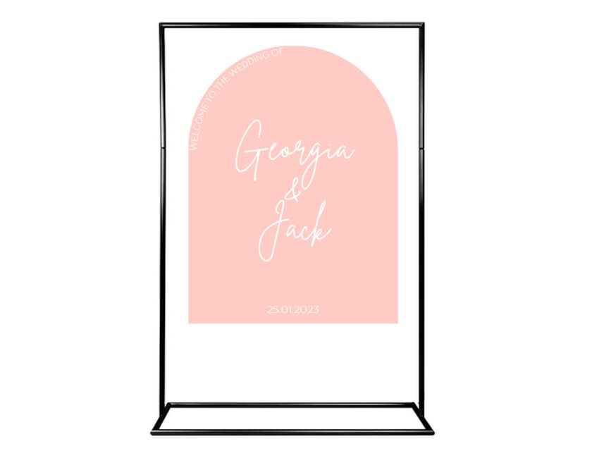 Personalised Watermelon Arched Acrylic Sign Package - Black Signage Frame