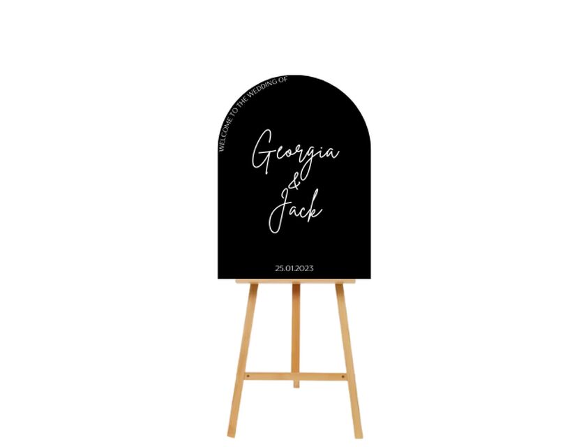 Personalised Black Arched Acrylic Sign Package - Black Signage Frame