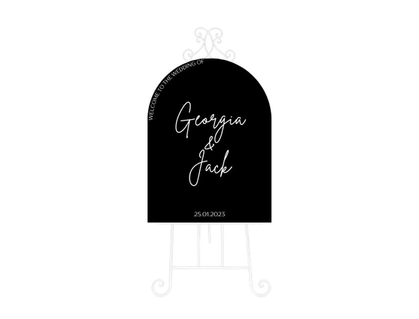 Personalised Black Arched Acrylic Sign Package - Black Signage Frame