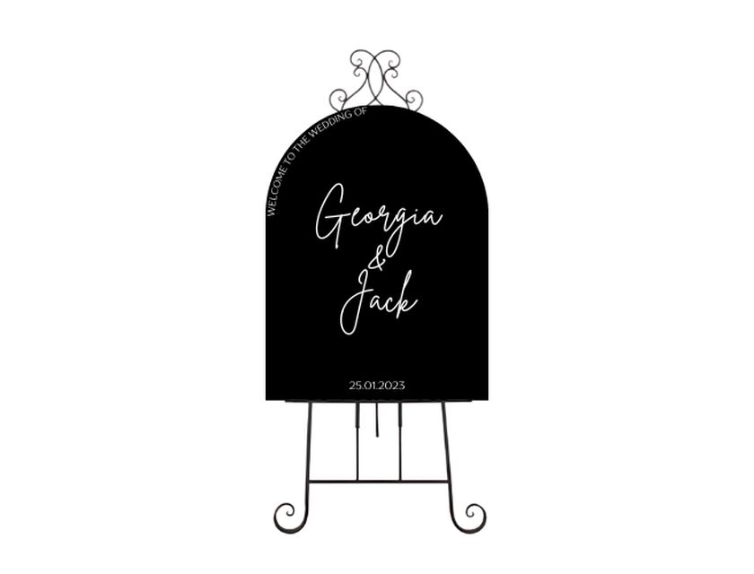 Personalised Black Arched Acrylic Sign Package - Black Signage Frame