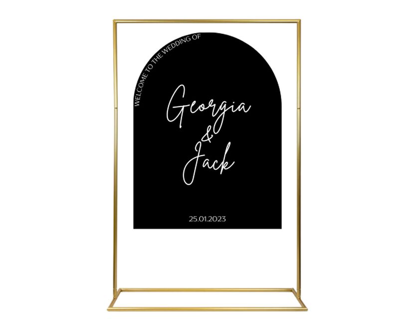 Personalised Black Arched Acrylic Sign Package - Black Signage Frame