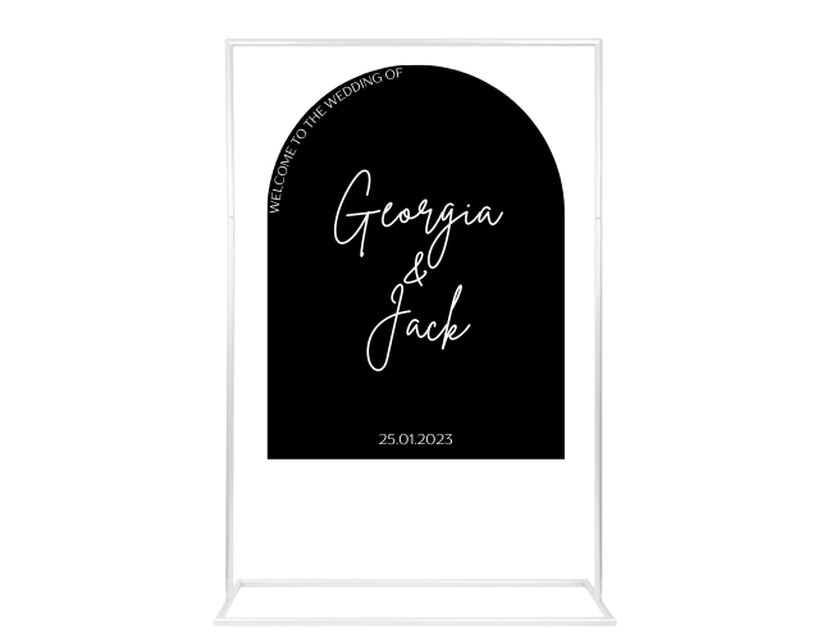 Personalised Black Arched Acrylic Sign Package - Black Signage Frame