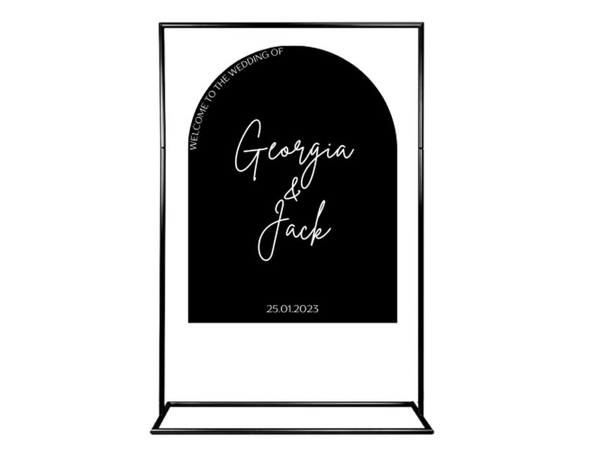 Personalised Black Arched Acrylic Sign Package - Black Signage Frame