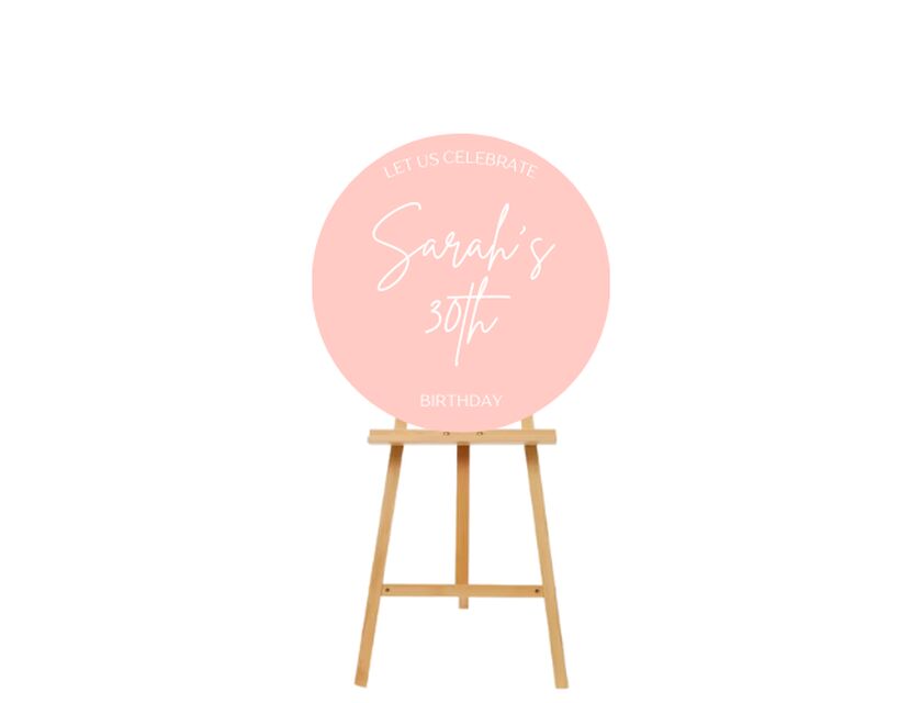 Personalised Watermelon Round Acrylic Sign Package - Black Metal Easel