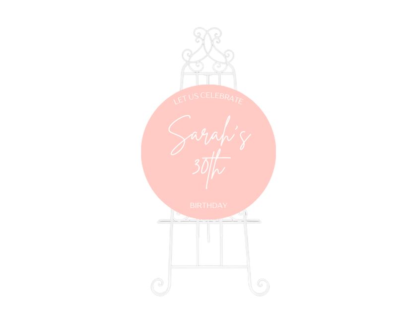 Personalised Watermelon Round Acrylic Sign Package - Black Metal Easel