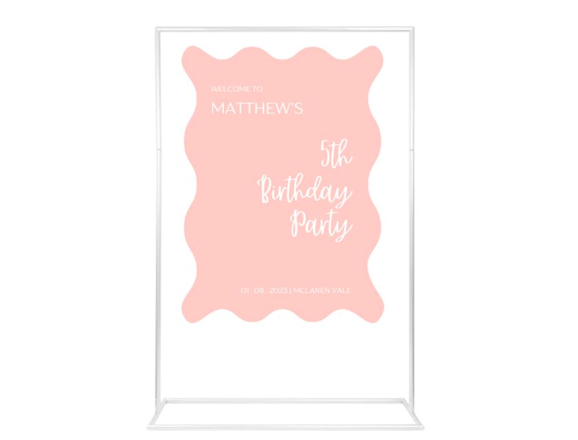 Personalised Watermelon Ripple Acrylic Sign Package - Black Metal Easel