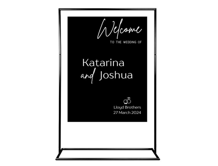 Personalised Black Rectangle Acrylic Sign Package - Black Signage Frame