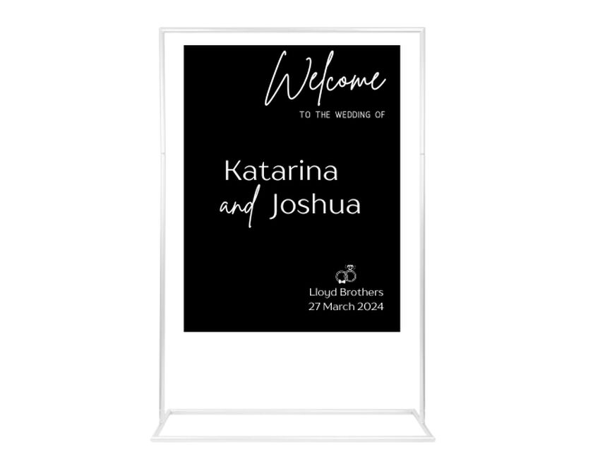 Personalised Black Rectangle Acrylic Sign Package - Black Signage Frame