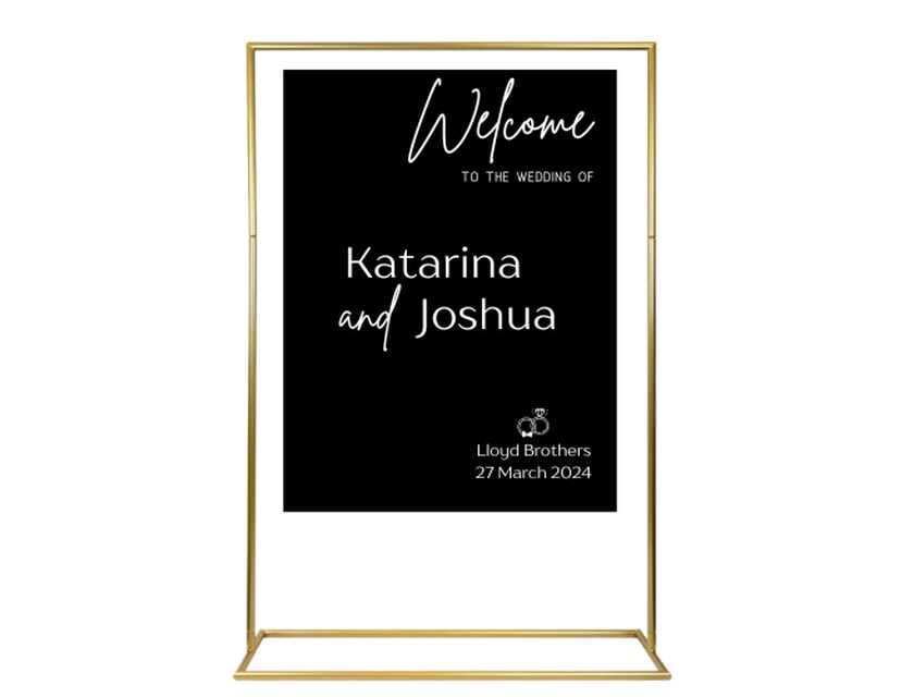 Personalised Black Rectangle Acrylic Sign Package - Black Signage Frame