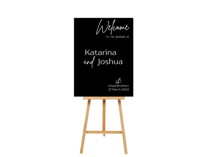Personalised Black Rectangle Acrylic Sign Package - Black Signage Frame