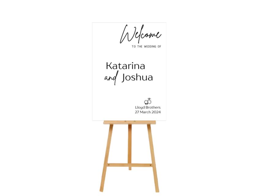 Personalised White Rectangle Acrylic Sign Package - Black Signage Frame