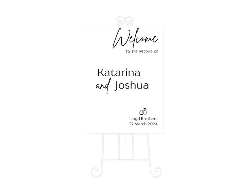 Personalised White Rectangle Acrylic Sign Package - Black Signage Frame