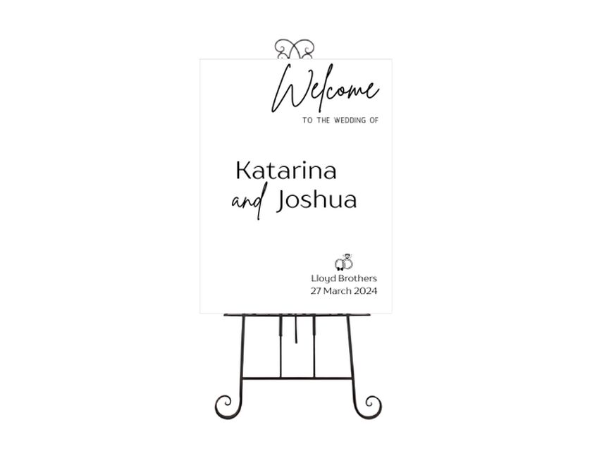 Personalised White Rectangle Acrylic Sign Package - Black Signage Frame