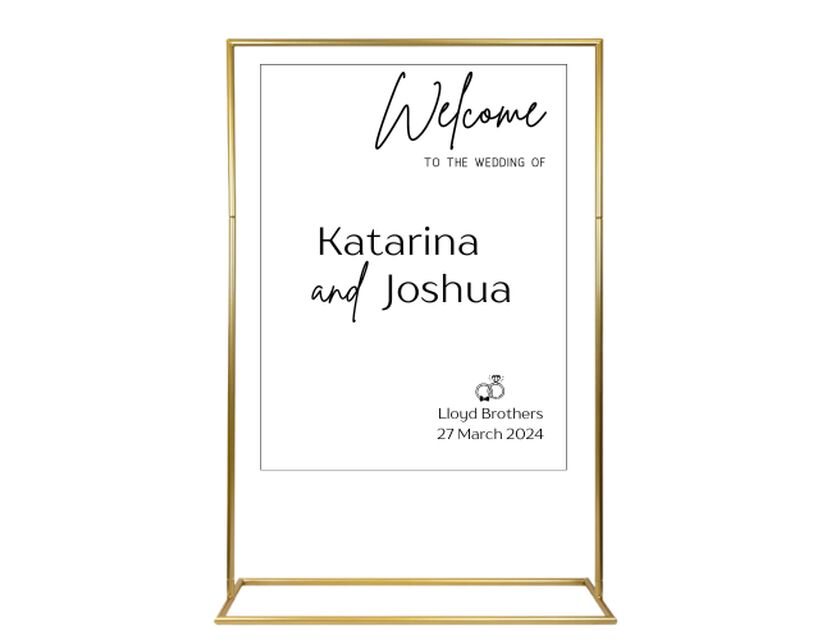 Personalised White Rectangle Acrylic Sign Package - Black Signage Frame