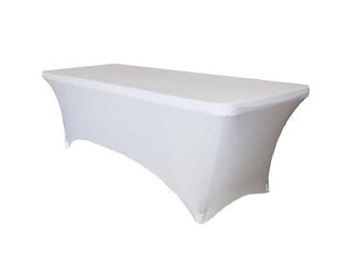 White Lycra 6ft Trestle Table Cover